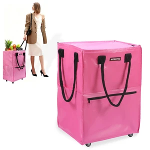 Medium Rolling Grocery Bag, 18-Gallon Rolling Tote with 4 Wheels | Reusable Grocery Bag on Wheels, Holds Up to 75 lbs, Heavy Duty Rolling Tote for Groceries, Laundry, Moving & Storage Medium Rolling Grocery Bag, 18-Gallon Rolling Tote with 4 Wheels | Reusable Grocery Bag on Wheels, Holds Up to 75 lbs, Heavy Duty Rolling Tote for Groceries, Laundry, Moving & Storage