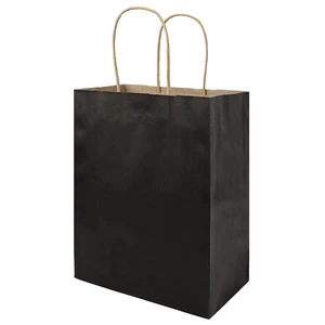 100 Pack Medium 8x4.75x10 Inch Black Kraft Paper Bags with Handles Bulk, Gift Bags, Craft Grocery Shopping Retail Party Favors Wedding Business Sacks (Black, 100pcs) 100 Pack Medium 8x4.75x10 Inch Black Kraft Paper Bags with Handles Bulk, Gift Bags, Craft Grocery Shopping Retail Party Favors Wedding Business Sacks (Black, 100pcs)