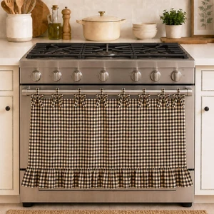 Oven Skirt Curtain for Door Kitchen Dishwasher Hidden Curtain with Vintage Ruffled Lace Trim & Ribbon Ties, Heat-Resistant Cotton Blend, Farmhouse Kitchen Curtain for Dishwasher Hidden Oven Skirt Curtain for Door Kitchen Dishwasher Hidden Curtain with Vintage Ruffled Lace Trim & Ribbon Ties, Heat-Resistant Cotton Blend, Farmhouse Kitchen Curtain for Dishwasher Hidden