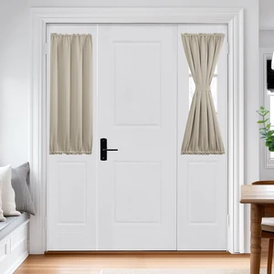 Blackout Door Curtain for Glass Doors 40 Inches Long | 1 Panels Set, Thermal Insulated, Dual Rod Pockets, Adjustable Tieback, Privacy Panel, Light Beige, 25 x 40 Inch Blackout Door Curtain for Glass Doors 40 Inches Long | 1 Panels Set, Thermal Insulated, Dual Rod Pockets, Adjustable Tieback, Privacy Panel, Light Beige, 25 x 40 Inch