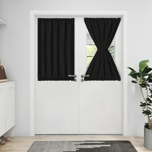 Blackout Door Curtains 1 Panel, 25x40 inch, Black | Rod Pocket Privacy Light Filtering Sidelight Curtains French Door Curtains with Tieback Blackout Door Curtains 1 Panel, 25x40 inch, Black | Rod Pocket Privacy Light Filtering Sidelight Curtains French Door Curtains with Tieback
