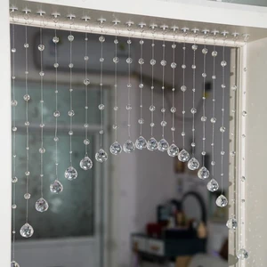 20 Strings Crystal Beaded Curtain, Arched Door String Curtain, Hanging Doorway Room Divider Suitable for Home, Coffee House, Bedroom, Restaurant. (Clear) 20 Strings Crystal Beaded Curtain, Arched Door String Curtain, Hanging Doorway Room Divider Suitable for Home, Coffee House, Bedroom, Restaurant. (Clear)