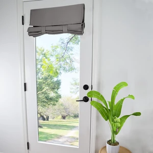 Privacy Blackout French Door Curtain. | 25×70 Dark Gray single panel curtain, easy install washable fabric for front door, sidelights, entryway and living room. Privacy Blackout French Door Curtain. | 25×70 Dark Gray single panel curtain, easy install washable fabric for front door, sidelights, entryway and living room.