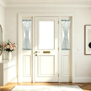 French Door Curtains Set of 2 Panels Floral Botanical Print Sidelight for Front Door Faux Linen Printed Semi-Sheer with Top and Bttom Rod Pocket(Branch Green,25W x 40L) French Door Curtains Set of 2 Panels Floral Botanical Print Sidelight for Front Door Faux Linen Printed Semi-Sheer with Top and Bttom Rod Pocket(Branch Green,25W x 40L)