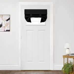 Blackout Door Curtains for French Door 26x20 Inch Black | Room Darkening, Thermal Insulated, No Drilling, UV Protection, Door Window Curtains, with 1 Tieback Blackout Door Curtains for French Door 26x20 Inch Black | Room Darkening, Thermal Insulated, No Drilling, UV Protection, Door Window Curtains, with 1 Tieback