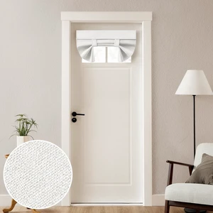 100% Blackout Linen Door Curtains for French Door 26x20 Inch | White, 100% Light Blocking, Thermal Insulated, No Drilling, UV Protection, Door Window Curtains, Including 1 Tieback 100% Blackout Linen Door Curtains for French Door 26x20 Inch | White, 100% Light Blocking, Thermal Insulated, No Drilling, UV Protection, Door Window Curtains, Including 1 Tieback