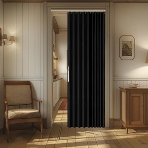 Blackout Magnetic Door Curtain Accordion Doors Interior Closet Door Curtain Invisible Applicable Bedroom Room Living Room Doorway (Black 42" W x 78" L) 1 Panel Blackout Magnetic Door Curtain Accordion Doors Interior Closet Door Curtain Invisible Applicable Bedroom Room Living Room Doorway (Black 42" W x 78" L) 1 Panel
