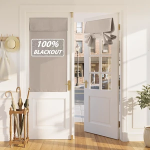 100% Blackout Linen French Door Curtain for Front Window Covering | Home Decor, No Drill, Thermal Insulated, Privacy Blinds, 2 Adhesive Tapes, for Glass Window, Sand, W26 x L40, 1 Panel 100% Blackout Linen French Door Curtain for Front Window Covering | Home Decor, No Drill, Thermal Insulated, Privacy Blinds, 2 Adhesive Tapes, for Glass Window, Sand, W26 x L40, 1 Panel