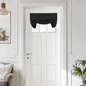 Small Door Window Curtains Privacy Thermal Insulated Blackout Window Coverings for Front Glass Door Tie Up Shade for Home Office, 1 Panel, W24 x L18, Black Small Door Window Curtains Privacy Thermal Insulated Blackout Window Coverings for Front Glass Door Tie Up Shade for Home Office, 1 Panel, W24 x L18, Black