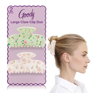 SlideProof Large Claw Clips, Stylish, Secure Grip Hair Clips, Styling Accessories for All Occasions and All Hair Types, Gifts for Women & Girls, Floral Print, 2 Ct SlideProof Large Claw Clips, Stylish, Secure Grip Hair Clips, Styling Accessories for All Occasions and All Hair Types, Gifts for Women & Girls, Floral Print, 2 Ct