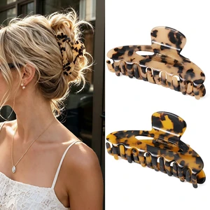 Hair Claw Clips for Women, 3.9 Inch Tortoise Shell Hair Clip | Cellulose Acetate Large Claw Clip for Thick Thin Hair, No Slip Strong Hold Banana Claw Clip, Leopard Print Hair Accessories Hair Claw Clips for Women, 3.9 Inch Tortoise Shell Hair Clip | Cellulose Acetate Large Claw Clip for Thick Thin Hair, No Slip Strong Hold Banana Claw Clip, Leopard Print Hair Accessories