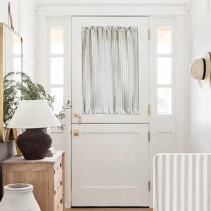 Front Door Glass Window,Striped Sheer Linen 40 Inch Short Curtains for Small Windows,Farmhouse Ticking Stripe Print Privacy Curtains 25x40 in Length,Taupe Front Door Glass Window,Striped Sheer Linen 40 Inch Short Curtains for Small Windows,Farmhouse Ticking Stripe Print Privacy Curtains 25x40 in Length,Taupe