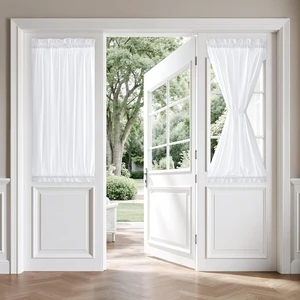 Non-See-Through White Sidelight Curtains 2 Panels 26 x 40 inches | Privacy, Semi Sheer Curtains, French Doors, Front Door, Light Filtering Window Drapes, Rod Pocket and Tie Back Non-See-Through White Sidelight Curtains 2 Panels 26 x 40 inches | Privacy, Semi Sheer Curtains, French Doors, Front Door, Light Filtering Window Drapes, Rod Pocket and Tie Back