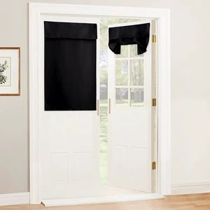 Blackout French Door Window Curtains for Kitchen Back/Front Door | Self Adhesive, Privacy Glass Window Blind, Small Window Drape, Thermal Insulated, W26 x L40,Black,1 Panel Blackout French Door Window Curtains for Kitchen Back/Front Door | Self Adhesive, Privacy Glass Window Blind, Small Window Drape, Thermal Insulated, W26 x L40,Black,1 Panel
