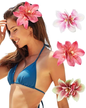 Hawaiian Flower Hair Clips for Women Artificial Orchid Hair Barrettes | Hibiscus Flower Hair Clips for Wedding Bridal Beach Party Luau Party(Pink+Rose+Green) Hawaiian Flower Hair Clips for Women Artificial Orchid Hair Barrettes | Hibiscus Flower Hair Clips for Wedding Bridal Beach Party Luau Party(Pink+Rose+Green)