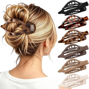 6 PCS Large Flat Hair Clips for Women Girls, French Concord Lay Down Flat Claw Clips for Thick Thin Hair, Comfortable Curved Flat Clip, Leopard Print Strong Hold Hair Accessories, Tortoise 6 PCS Large Flat Hair Clips for Women Girls, French Concord Lay Down Flat Claw Clips for Thick Thin Hair, Comfortable Curved Flat Clip, Leopard Print Strong Hold Hair Accessories, Tortoise