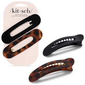 Flat Hair Clips for Women - Black & Tortoise, 2pc | Strong Hold, No Slip Grip Flat Claw Clips For Secure and Comfortable Look Durable Recycled Plastic Hair Accessories Flat Hair Clips for Women - Black & Tortoise, 2pc | Strong Hold, No Slip Grip Flat Claw Clips For Secure and Comfortable Look Durable Recycled Plastic Hair Accessories