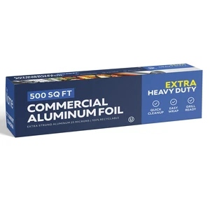 Aluminum Foil Roll Commercial Grade Strength, Freezer Safe and Grill Safe, Tin Foil Packets for Food Service 12" 25 500SqFt Aluminum Foil Roll Commercial Grade Strength, Freezer Safe and Grill Safe, Tin Foil Packets for Food Service 12" 25 500SqFt