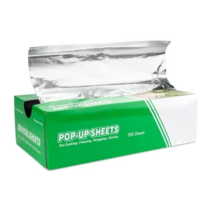 Aluminum Foil Wraps - 500 Precut Sheets, 12 x 10.75 Inch, Pop-Up Interfolded Foil for Baking, Grilling, Roasting, Cooking or Storing Food Aluminum Foil Wraps - 500 Precut Sheets, 12 x 10.75 Inch, Pop-Up Interfolded Foil for Baking, Grilling, Roasting, Cooking or Storing Food