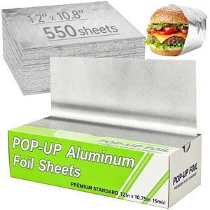 Foil Sheets, 12" x 10.75" Pre-Cut Aluminum Tin Foil Sheet 550 Ct | Tinfoil Large Heavy-Duty Pop-Up Disposable Foil Sheets for Sandwich Wrap, Hot Dog Food Storage, Baking Kitchen Service Foil Sheets, 12" x 10.75" Pre-Cut Aluminum Tin Foil Sheet 550 Ct | Tinfoil Large Heavy-Duty Pop-Up Disposable Foil Sheets for Sandwich Wrap, Hot Dog Food Storage, Baking Kitchen Service