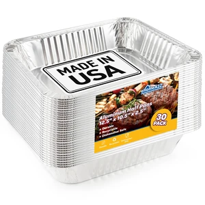 9x13 Disposable Aluminum Pans (30 Pack) Made in USA Half Size Steam Table Pans, 13x9 Foil Baking Trays for Lasagna, Casseroles, Catering, Parties, BBQ, Crawfish Trays 9x13 Disposable Aluminum Pans (30 Pack) Made in USA Half Size Steam Table Pans, 13x9 Foil Baking Trays for Lasagna, Casseroles, Catering, Parties, BBQ, Crawfish Trays