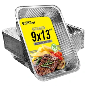 9x13 Aluminum Foil Disposable Pans, Half Size, 30 Pack | Baking Tin Foil Holders for Cake, Steam Table, Cooking, Heating, Storing, Aluminum Trays Heavy Duty 9x13 Aluminum Foil Disposable Pans, Half Size, 30 Pack | Baking Tin Foil Holders for Cake, Steam Table, Cooking, Heating, Storing, Aluminum Trays Heavy Duty