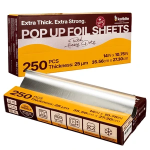 Pop-Up Aluminum Foil Sheets, 250 Count, 14 x 10.75 Inch, 25 Micron | Heavy Duty Pre-Cut Foil Wraps for Cooking, Baking, Grilling, Catering, Deli Service, Sandwiches and Burritos. Pop-Up Aluminum Foil Sheets, 250 Count, 14 x 10.75 Inch, 25 Micron | Heavy Duty Pre-Cut Foil Wraps for Cooking, Baking, Grilling, Catering, Deli Service, Sandwiches and Burritos.