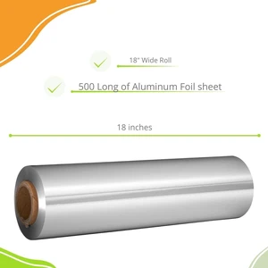 Heavy Duty Silver Aluminium Foil Roll | Premium Quality Kitchen Wrap for Grilling, Baking, Roasting and Food Storage | Durable and Versatile Aluminum Foil for Home and Professional Use Heavy Duty Silver Aluminium Foil Roll | Premium Quality Kitchen Wrap for Grilling, Baking, Roasting and Food Storage | Durable and Versatile Aluminum Foil for Home and Professional Use