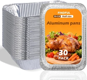 Aluminum Pans 9x13 (30 Pack) Foil Pans, Aluminum Trays for Cooking, Baking, Storing & Prepping Food Tin Foil Pan, Disposable Baking Pan Heavy-Duty, Leak-Proof & Oven-Safe Aluminum Pans 9x13 (30 Pack) Foil Pans, Aluminum Trays for Cooking, Baking, Storing & Prepping Food Tin Foil Pan, Disposable Baking Pan Heavy-Duty, Leak-Proof & Oven-Safe