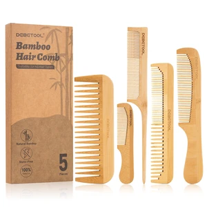 5 Pieces Natural Bamboo Comb Set | Anti-Static Wooden Comb for Women, Hair Growth & Daily Detangling for Curly & Thick Hair 5 Pieces Natural Bamboo Comb Set | Anti-Static Wooden Comb for Women, Hair Growth & Daily Detangling for Curly & Thick Hair