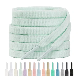 2 Pairs Flat Running Shoe Laces for Sneakers, Pale Mint Green 47" | 1/4"(6mm) wide in 15 colors,39"-63" double layer athletic shoelaces for Sports Shoes 2 Pairs Flat Running Shoe Laces for Sneakers, Pale Mint Green 47" | 1/4"(6mm) wide in 15 colors,39"-63" double layer athletic shoelaces for Sports Shoes