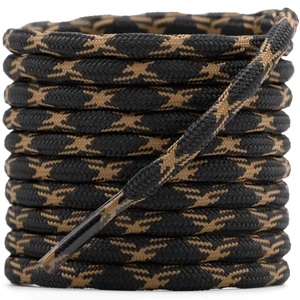Round Hiking Boot Laces: 39 Inch Black&Brown Laces | 2 Pairs Wave Shape Shoelaces, Non Slip Shoestrings, for Climbing Shoes Boots Round Hiking Boot Laces: 39 Inch Black&Brown Laces | 2 Pairs Wave Shape Shoelaces, Non Slip Shoestrings, for Climbing Shoes Boots