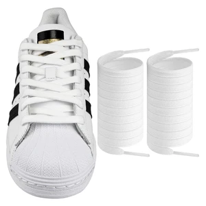 Shoe Laces for Adidas Superstar Replacement Shoelaces Strings | 8MM Flat Laces | Material: Polyester | Color: White | Size: 50Inch Shoe Laces for Adidas Superstar Replacement Shoelaces Strings | 8MM Flat Laces | Material: Polyester | Color: White | Size: 50Inch