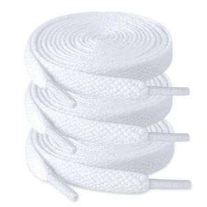 3 Pair Flat Shoe Laces for Sneakers, Shoelaces for Sneakers Athletic Running Shoes Boot Strings (D-white(3 pairs), 47 inches) 3 Pair Flat Shoe Laces for Sneakers, Shoelaces for Sneakers Athletic Running Shoes Boot Strings (D-white(3 pairs), 47 inches)
