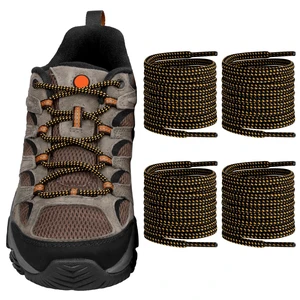 Shoe Laces for Merrell Replacement Shoelaces Strings | 2 Pairs | 4.5MM Round Laces | Material: Polyester | Color: Black&YellowCombo | Size: 48Inch Shoe Laces for Merrell Replacement Shoelaces Strings | 2 Pairs | 4.5MM Round Laces | Material: Polyester | Color: Black&YellowCombo | Size: 48Inch