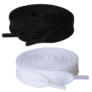 2 Paris Fat Shoe Laces for Sneakers, 5/8" Wide Flat Athletic Shoelaces, Black + White 45 inch(115cm) 2 Paris Fat Shoe Laces for Sneakers, 5/8" Wide Flat Athletic Shoelaces, Black + White 45 inch(115cm)
