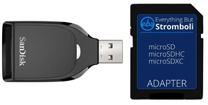 Reader USB 3.0 for SD/SDHC/SDXC Memory Cards (SDDR-C531-GNANN) Bundle with (1) Everything But Stromboli MicroSD to SD Adapter Reader USB 3.0 for SD/SDHC/SDXC Memory Cards (SDDR-C531-GNANN) Bundle with (1) Everything But Stromboli MicroSD to SD Adapter
