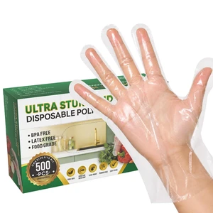 Food Prep Gloves, Food Grade Poly Gloves for Kitchen | One Size Fits Most, BPA Free and Latex Free, Clear Poly Gloves for Kitchen Cooking Service and Cleaning, Hand Protective Food Prep Gloves, Food Grade Poly Gloves for Kitchen | One Size Fits Most, BPA Free and Latex Free, Clear Poly Gloves for Kitchen Cooking Service and Cleaning, Hand Protective