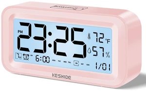 Night Light Digital Alarm Clock Battery Operated with Indoor Temperature Humidity, Desk Small Clock,Snooze Model,12/24H Display for Bedrooms Heavy Sleepers Kids Travel Bathroom (Black) Night Light Digital Alarm Clock Battery Operated with Indoor Temperature Humidity, Desk Small Clock,Snooze Model,12/24H Display for Bedrooms Heavy Sleepers Kids Travel Bathroom (Black)