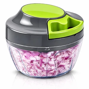 Food Processor & Vegetable Chopper, Hand Pull String Garlic Mincer Onion Chopper Dicer for Salsa Pesto Guacamole, 3 Stainless Steel Blades, 500ml Grey Food Processor & Vegetable Chopper, Hand Pull String Garlic Mincer Onion Chopper Dicer for Salsa Pesto Guacamole, 3 Stainless Steel Blades, 500ml Grey