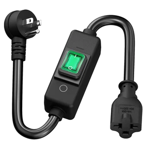 Extension Cord, Inline Switch, 4-in-1 T-Blade Female | Heavy Duty, Nema 5-15P Right Angle Male, compatible with Nema 5-15/5-20/6-15/6-20, UL CUL certified, PVC & Copper Extension Cord, Inline Switch, 4-in-1 T-Blade Female | Heavy Duty, Nema 5-15P Right Angle Male, compatible with Nema 5-15/5-20/6-15/6-20, UL CUL certified, PVC & Copper