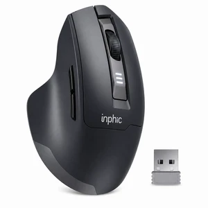 Wireless Mouse 2.4G Rechargeable Silent Click, for Laptop PC | Ergonomic USB Optical Mouse, 6 Buttons, 2400 DPI 4-Level Adjustable, Battery Level Indicator, Grey, for Mac and Windows Wireless Mouse 2.4G Rechargeable Silent Click, for Laptop PC | Ergonomic USB Optical Mouse, 6 Buttons, 2400 DPI 4-Level Adjustable, Battery Level Indicator, Grey, for Mac and Windows
