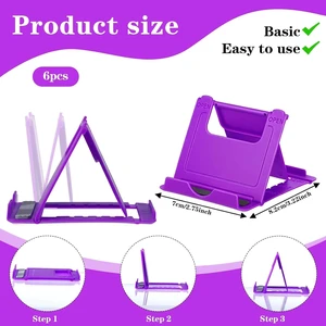 6PCS Foldable Phone Stand - Colorful Desk Office Cell Phone Holder, Mobile Tablet Holder for Airplane Headphone, Essential CellPhone Accessories, Portable Versatile Stand for Travel(6 Colors) 6PCS Foldable Phone Stand - Colorful Desk Office Cell Phone Holder, Mobile Tablet Holder for Airplane Headphone, Essential CellPhone Accessories, Portable Versatile Stand for Travel(6 Colors)