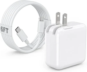 Mac Book Air Charger 30W USB C Charger for MacBook Air 15 13 Inch M5 M4 M3 M2 M1 Fast Charging Block Plug USB C Power Adapter & 6FT USBC Cable for MacBook Neo iPhone 17/16/15 Pro iPad Pro/Air/Mini Mac Book Air Charger 30W USB C Charger for MacBook Air 15 13 Inch M5 M4 M3 M2 M1 Fast Charging Block Plug USB C Power Adapter & 6FT USBC Cable for MacBook Neo iPhone 17/16/15 Pro iPad Pro/Air/Mini