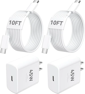 iPhone 17 16 15 Charger Fast Charging PD 45W 10 FT USB C Cable iPhone 17/16/15 Pro max Charging Long Cord with Charger Block for iPhone 17 Pro Max/17 Pro/17 Air/iPhone 16 15 Series iPad 2Pack iPhone 17 16 15 Charger Fast Charging PD 45W 10 FT USB C Cable iPhone 17/16/15 Pro max Charging Long Cord with Charger Block for iPhone 17 Pro Max/17 Pro/17 Air/iPhone 16 15 Series iPad 2Pack