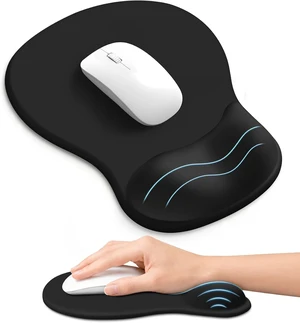 Ergonomic Mouse Pad with Wrist Rest Gel Wrist Support Black Ergonomic Mouse Pad with Wrist Rest Gel Wrist Support Black