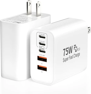 75W USB C Charger Block 5-Port USBC Wall Charger Super Fast Charging Block 75W USB C Charger Block 5-Port USBC Wall Charger Super Fast Charging Block