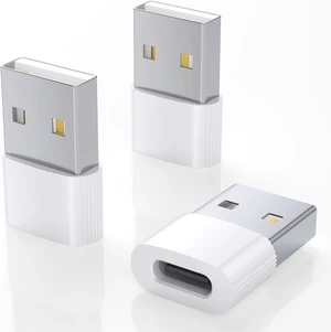 USB to USB C Adapter 3-Pack White USBC Female to USB Male USB to USB C Adapter 3-Pack White USBC Female to USB Male