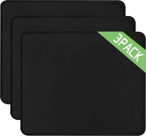 3 Pack Mouse Pad Stitched Edges and Non-Slip Rubber Base Black 3 Pack Mouse Pad Stitched Edges and Non-Slip Rubber Base Black