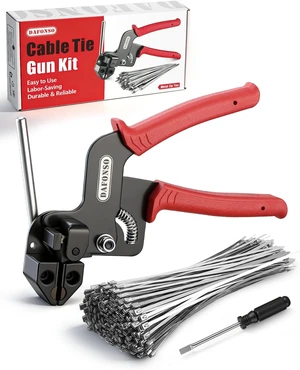 112-Piece Cable Tie Gun Kit 11.8 Inch 304 Stainless Steel Zip Ties 112-Piece Cable Tie Gun Kit 11.8 Inch 304 Stainless Steel Zip Ties